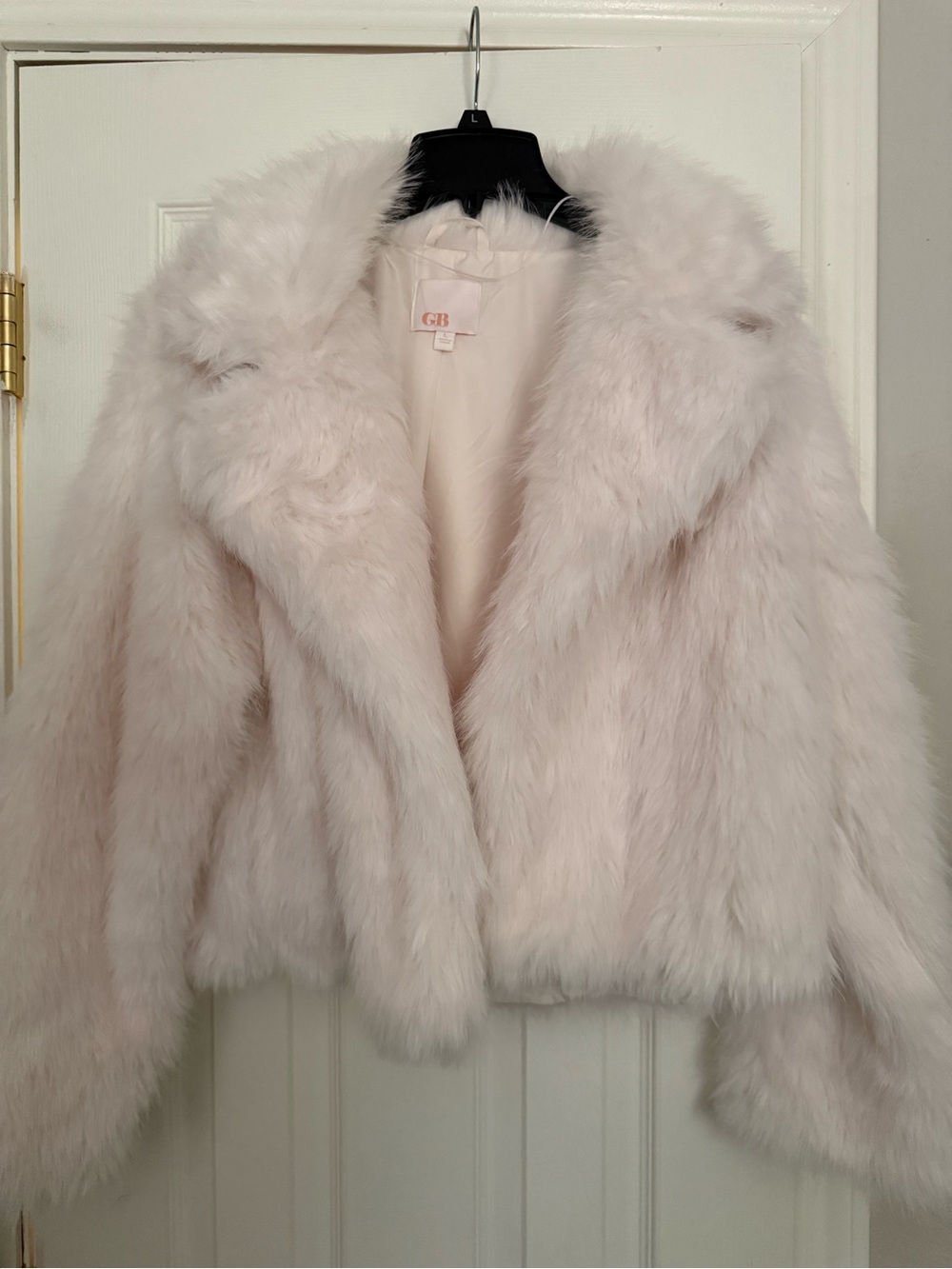 Gianni Bini Plush Faux Fur Jacket in Light Blush